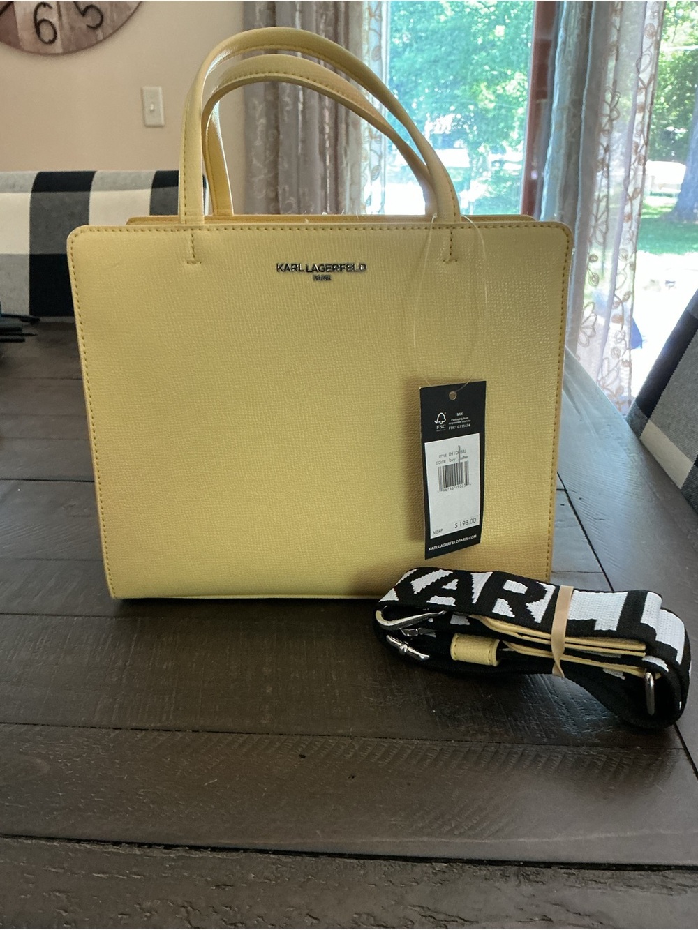 Karl Lagerfeld Soft Yellow Structured Tote - Picture 2 of 4